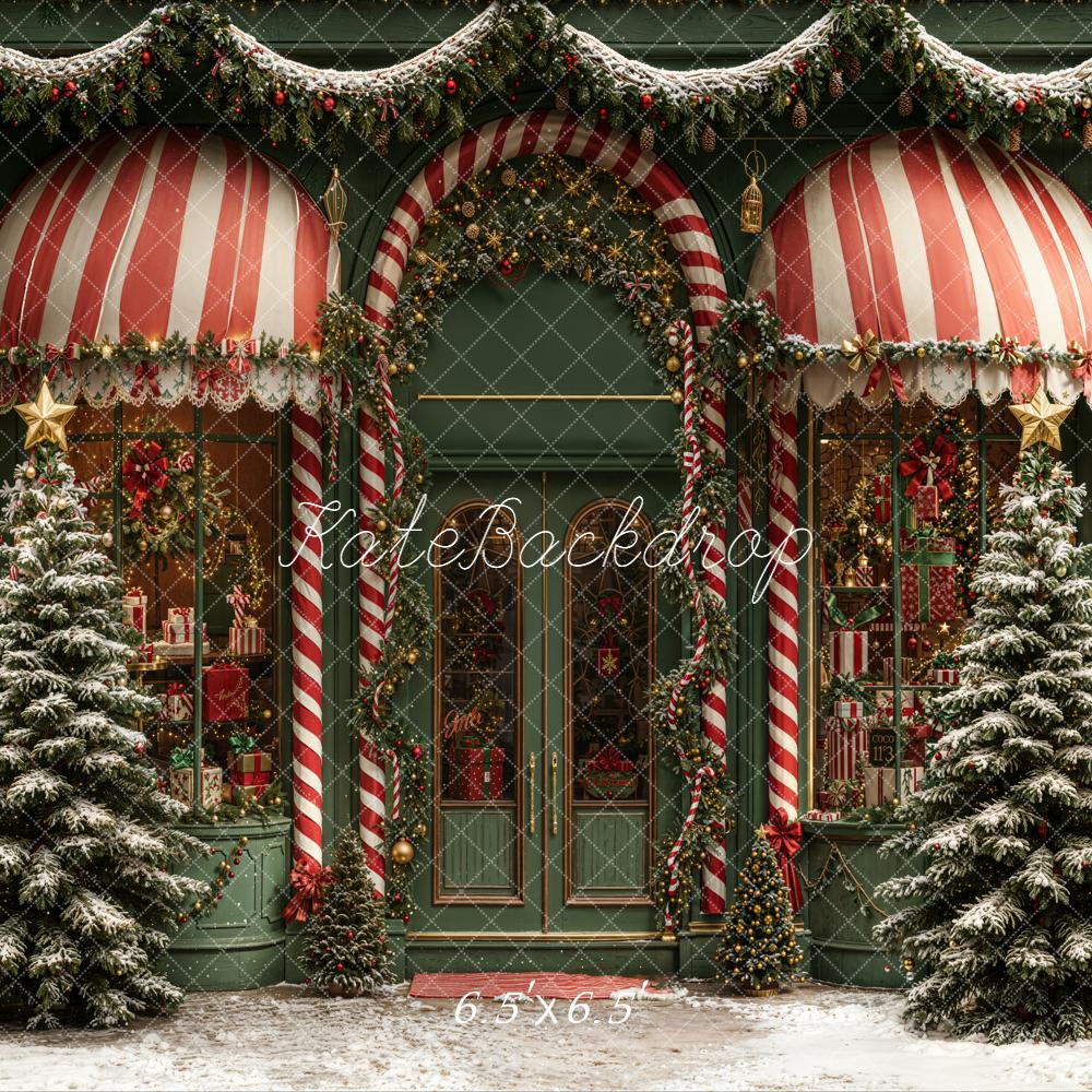 Kate Noël Boutique Porte Sapins Toile de fond conçue par Emetselch - Kate Backdrop FR