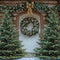 Kate Sapins de Noël Chalet Porte Neige Toile de fond conçue par Mini MakeBelieve - Kate Backdrop FR