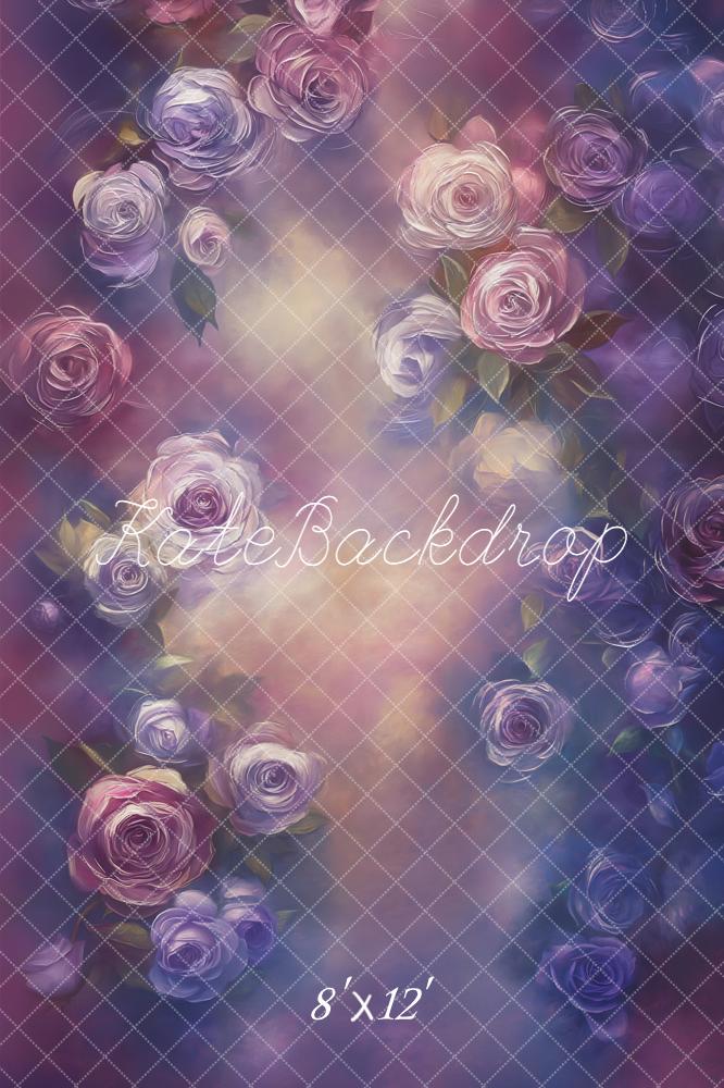 Kate Fleurs Roses Violet Portrait Toile de fond conçue par Emetselch - Kate Backdrop FR