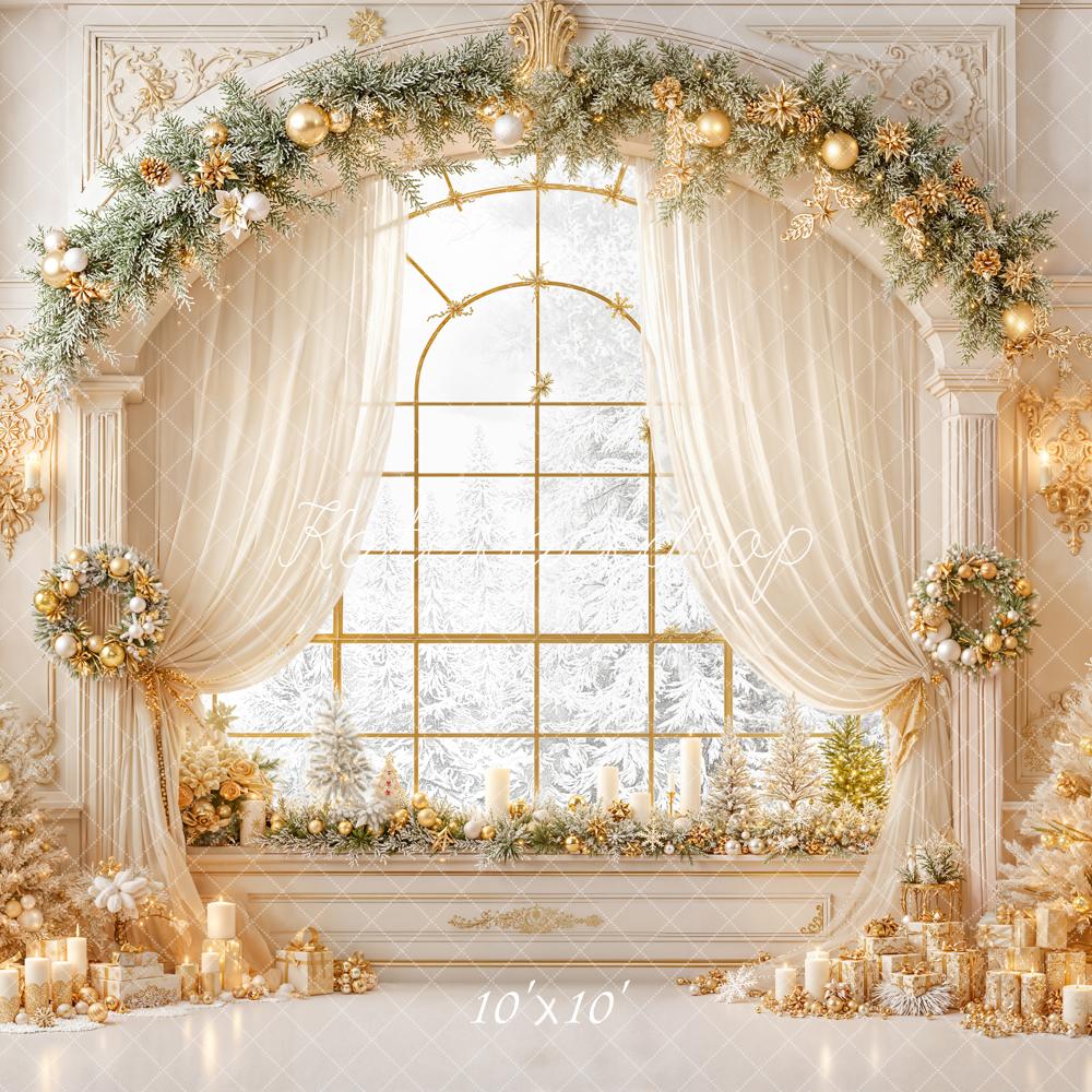 Kate Noël Fenêtre Rideaux Sapins Toile de fond conçue par Emetselch - Kate Backdrop FR