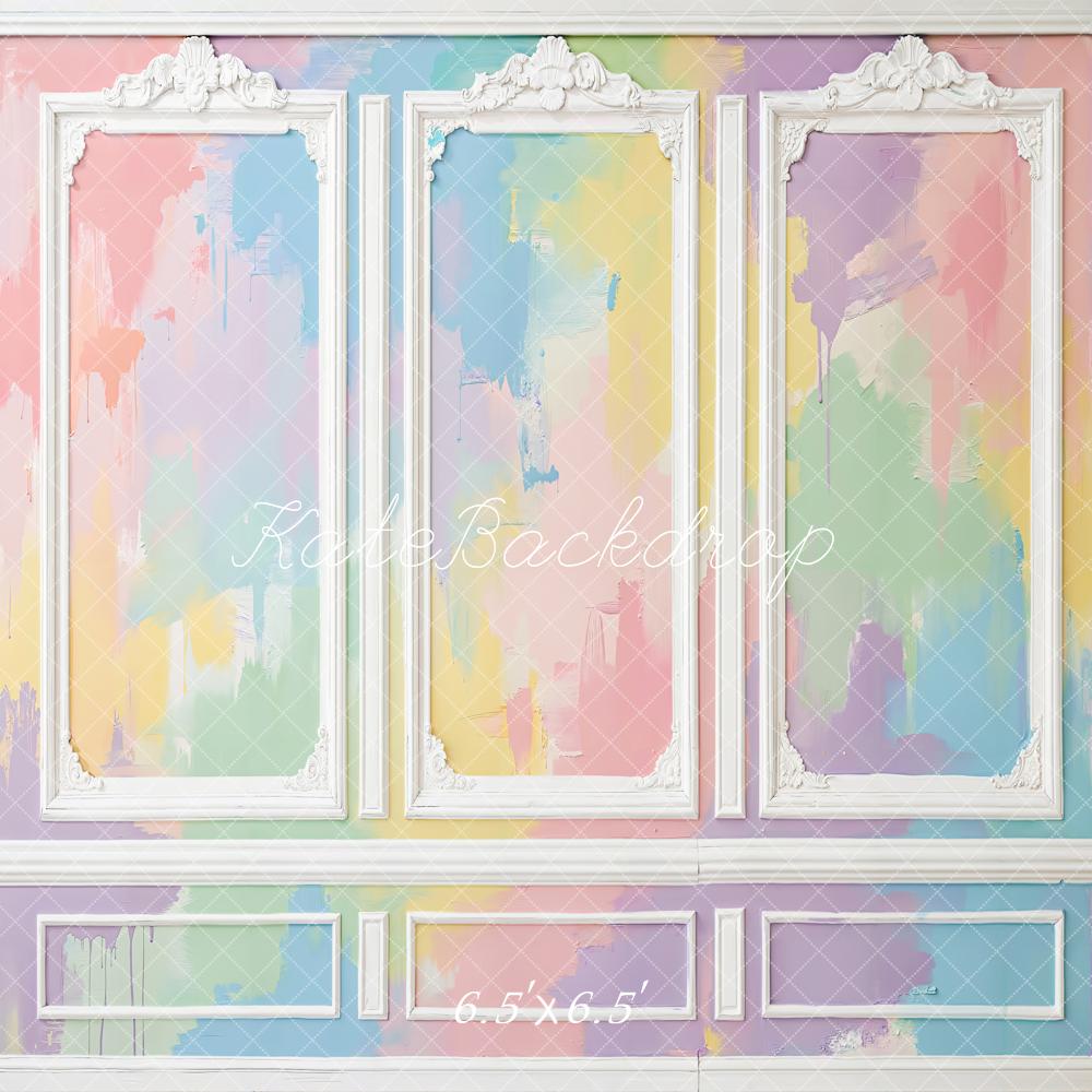 Kate Mur Rétro Coloré Pastel Abstrait Toile de fond conçue par Emetselch