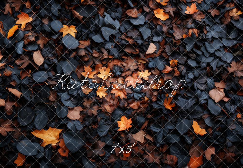 Kate Automne Feuilles Sol Foncé Toile de fond conçue par Patty Roberts - Kate Backdrop FR