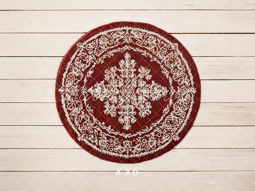 Kate Tapis Rond Motif Bois Sol Toile de fond en Laine conçue par Emetselch - Kate Backdrop FR
