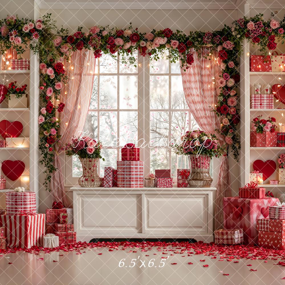 FLASH #1 Kate Saint Valentin Fleurs Fenêtre Cadeaux Toile de fond conçue par Emetselch