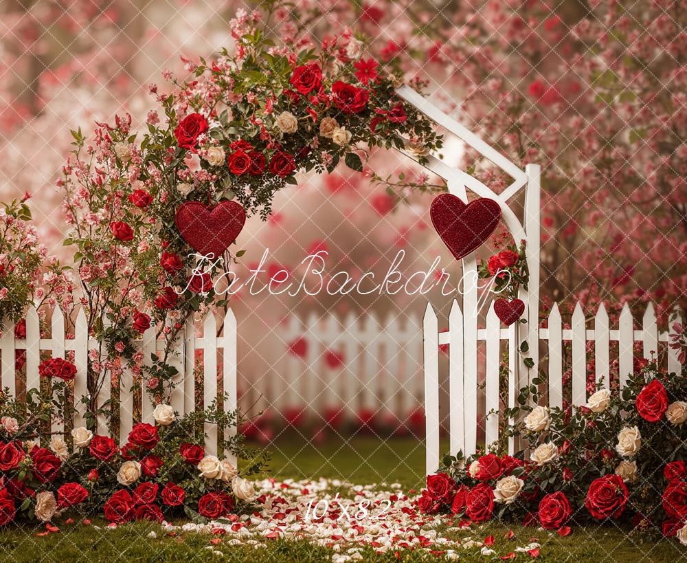 Kate Jardin Saint Valentin Arche Fleurs Toile de fond conçue par Emetselch
