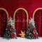 Kate Noël Arches Sapins Rouge Toile de fond conçue par Patty Roberts - Kate Backdrop FR
