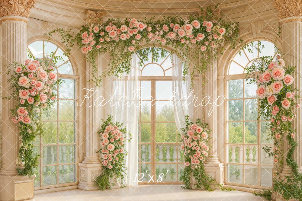 Kate Mariage Arche Fleurs Colonnes Toile de fond conçue par Emetselch - Kate Backdrop FR
