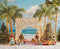 Kate Noël Plage Palmiers Sapins Toile de fond en Laine conçue par Emetselch