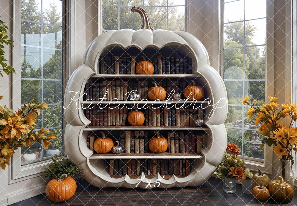 Kate Automne Citrouille Étagère Fenêtre Toile de fond conçue par Mini MakeBelieve
