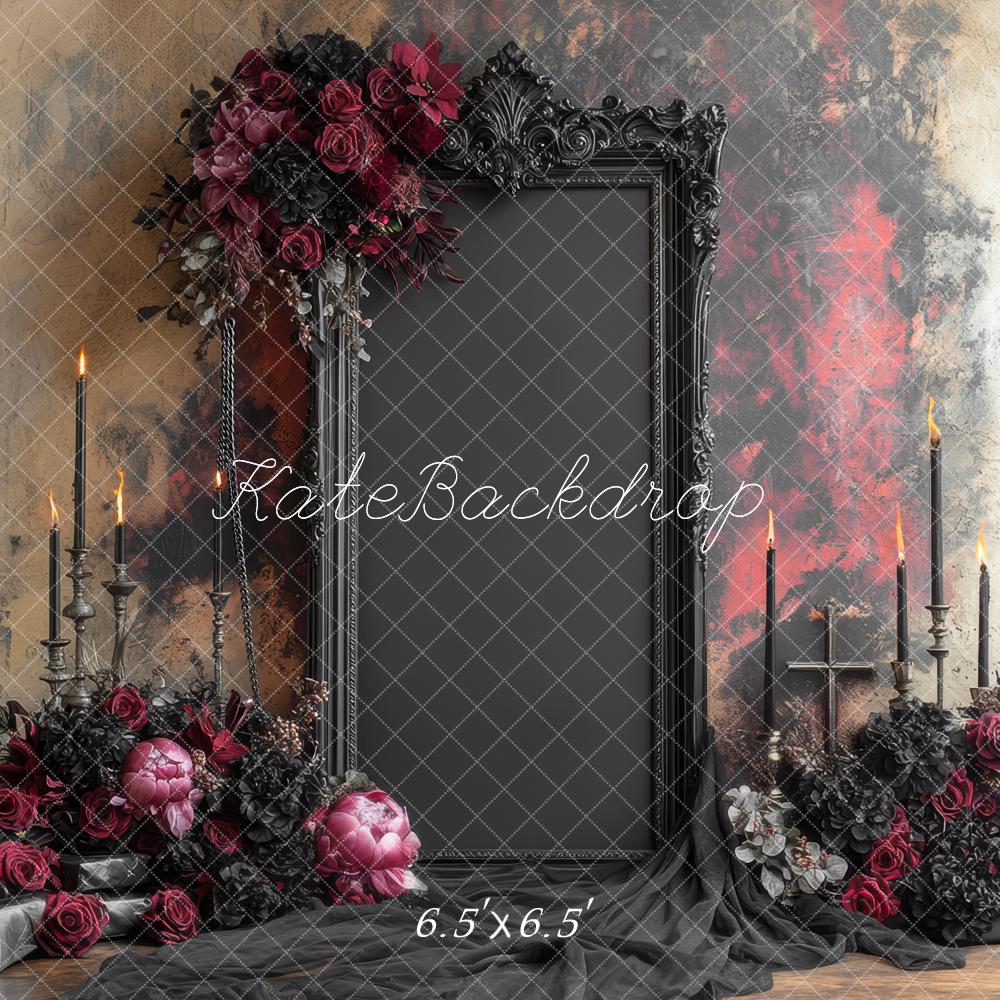 Kate Gothique Cadre Bougies Fleurs Toile de fond conçue par Mini MakeBelieve - Kate Backdrop FR