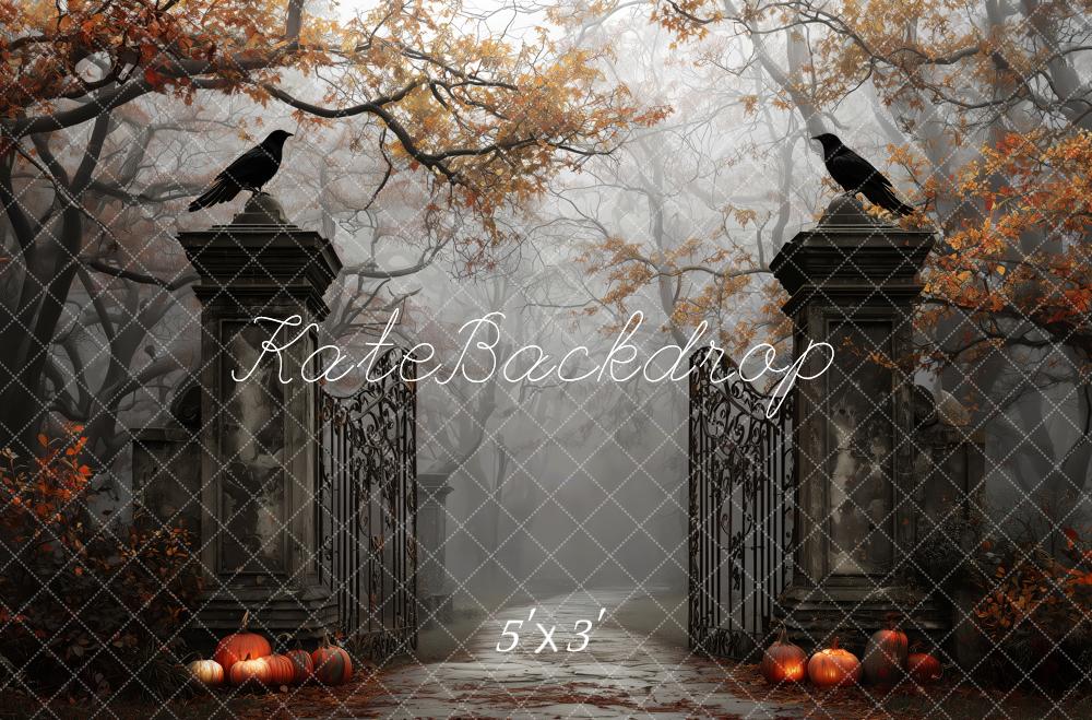 Kate Halloween Portail Corbeaux Citrouilles Toile de fond conçue par Patty Roberts