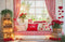 Kate Saint Valentin Fenêtre Rideaux Cœurs Toile de fond en Laine conçue par Emetselch