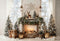 Kate Noël Cheminée Sapins Lanternes Toile de fond conçue par Emetselch - Kate Backdrop FR