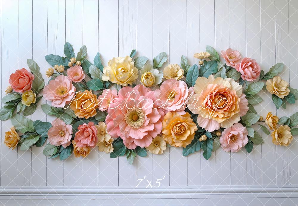 Kate Nouveau-né Fleurs Bois Sol Toile de fond conçue par Mini MakeBelieve