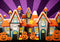 Kate Halloween Maisons Fantômes Citrouilles Toile de fond conçue par Patty Roberts