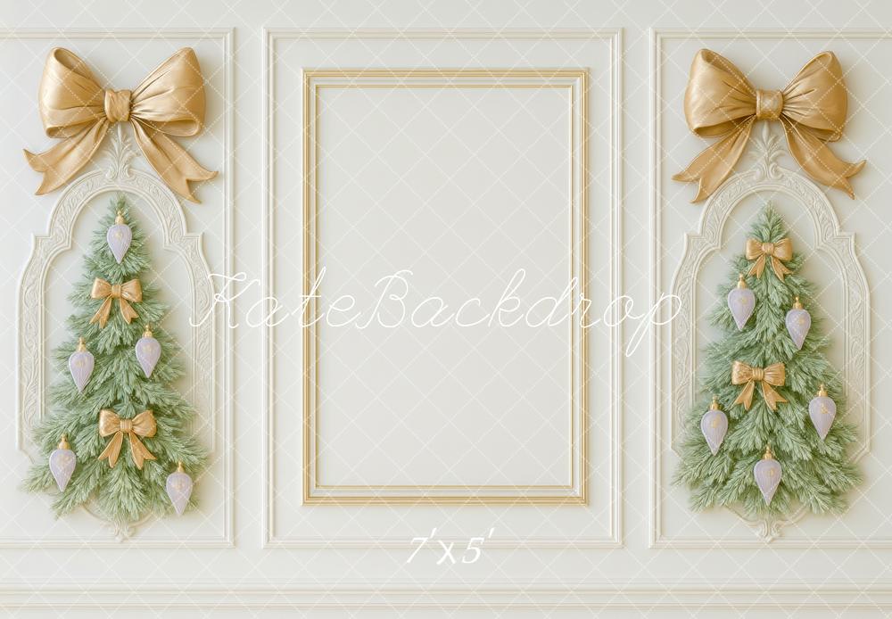 Kate Noël Sapins Nœuds Mur Rétro Toile de fond conçue par Mini MakeBelieve