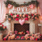 Kate Saint Valentin Cheminée Fleurs Cœurs Toile de fond conçue par Emetselch