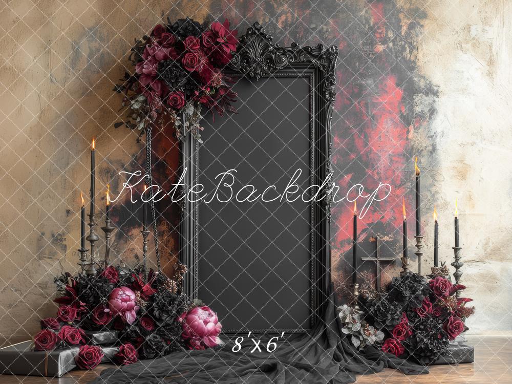 Kate Gothique Cadre Bougies Fleurs Toile de fond conçue par Mini MakeBelieve - Kate Backdrop FR