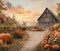 Kate Automne Citrouilles Fleurs Grange Toile de fond en Laine conçue par Emetselch
