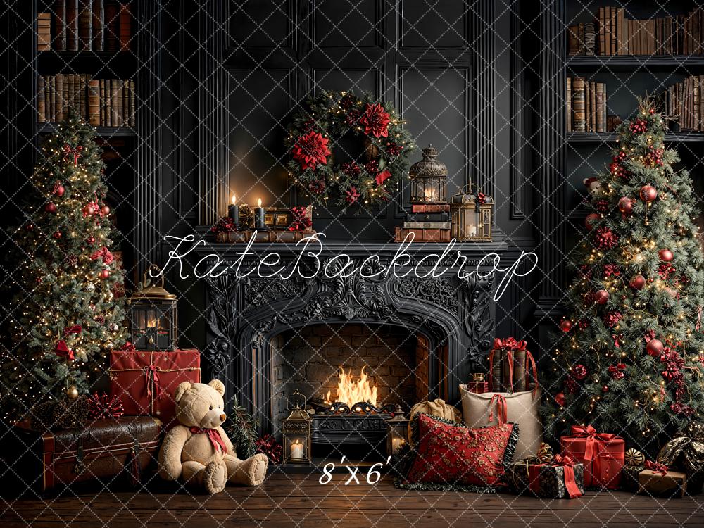 Kate Noël Cheminée Ours Cadeaux Toile de fond en Laine conçue par Emetselch