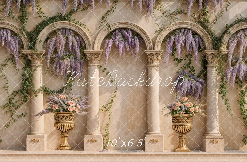 Kate Architecture Arches Colonnes Fleurs Toile de fond conçue par Emetselch