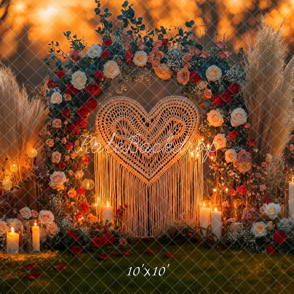 Kate Saint Valentin Arche Fleurs Macramé Toile de fond conçue par Emetselch