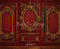 Kate Mur Baroque Vintage Ornements Rouge Toile de fond en Laine conçue par Emetselch