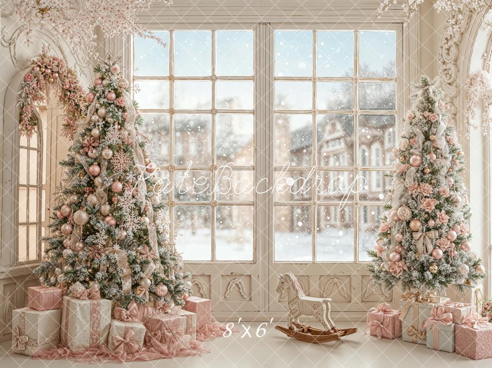 Kate Noël Sapin Cadeaux Fenêtre Toile de fond conçue par Emetselch - Kate Backdrop FR