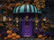 Kate Halloween Citrouilles Fleurs Porte Toile de fond conçue par Emetselch - Kate Backdrop FR