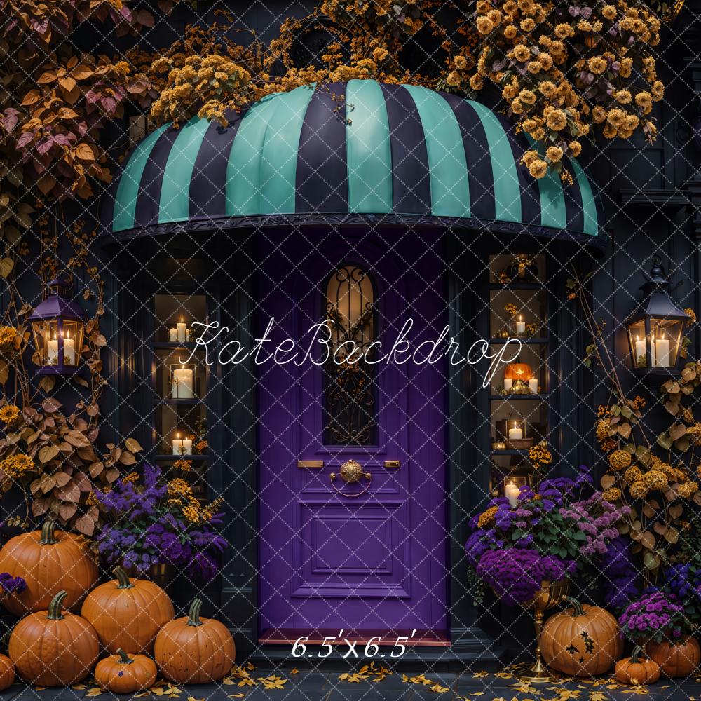 Kate Halloween Citrouilles Fleurs Porte Toile de fond conçue par Emetselch - Kate Backdrop FR