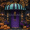 Kate Halloween Citrouilles Fleurs Porte Toile de fond conçue par Emetselch - Kate Backdrop FR