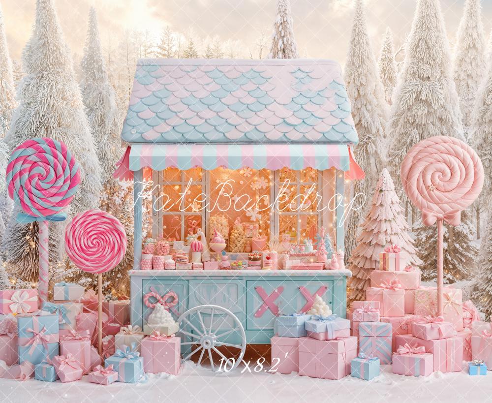 Kate Hiver Bonbons Cadeaux Forêt Toile de fond conçue par Emetselch