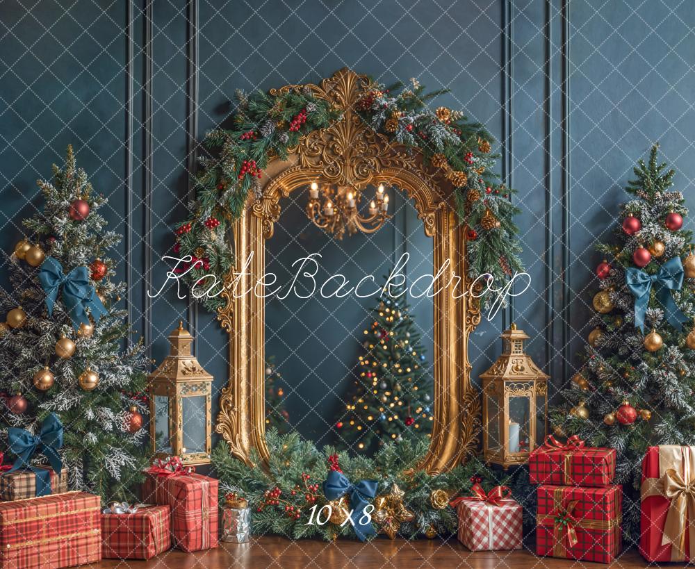 Kate Noël Sapins Miroir Lanternes Toile de fond en Laine conçue par Emetselch - Kate Backdrop FR