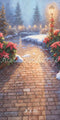 Kate Sweep Mur-à-Sol Noël Chemin Brique Fleurs Toile de fond conçue par Emetselch - Kate Backdrop FR