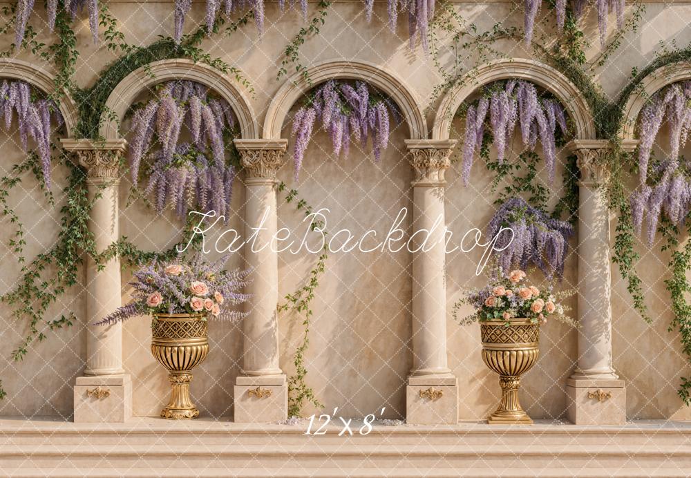 Kate Architecture Arches Fleurs Toile de fond en Polar conçue par Emetselch