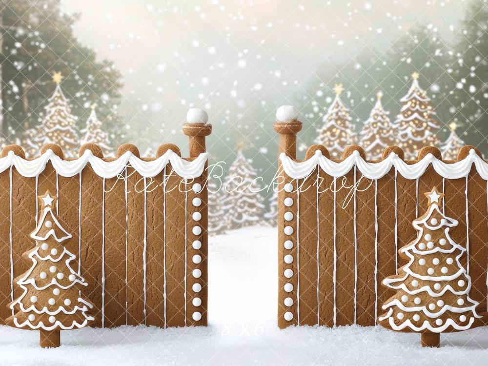 Kate Noël Sapins Pain d'Épices Barrière Toile de fond conçue par Mini MakeBelieve - Kate Backdrop FR