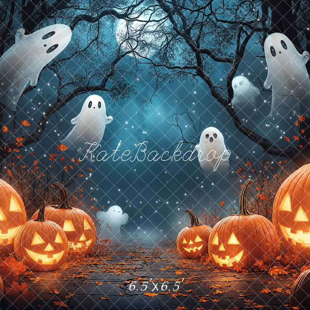 Kate Halloween Citrouilles Fantômes Forêt Toile de fond conçue par Emetselch - Kate Backdrop FR