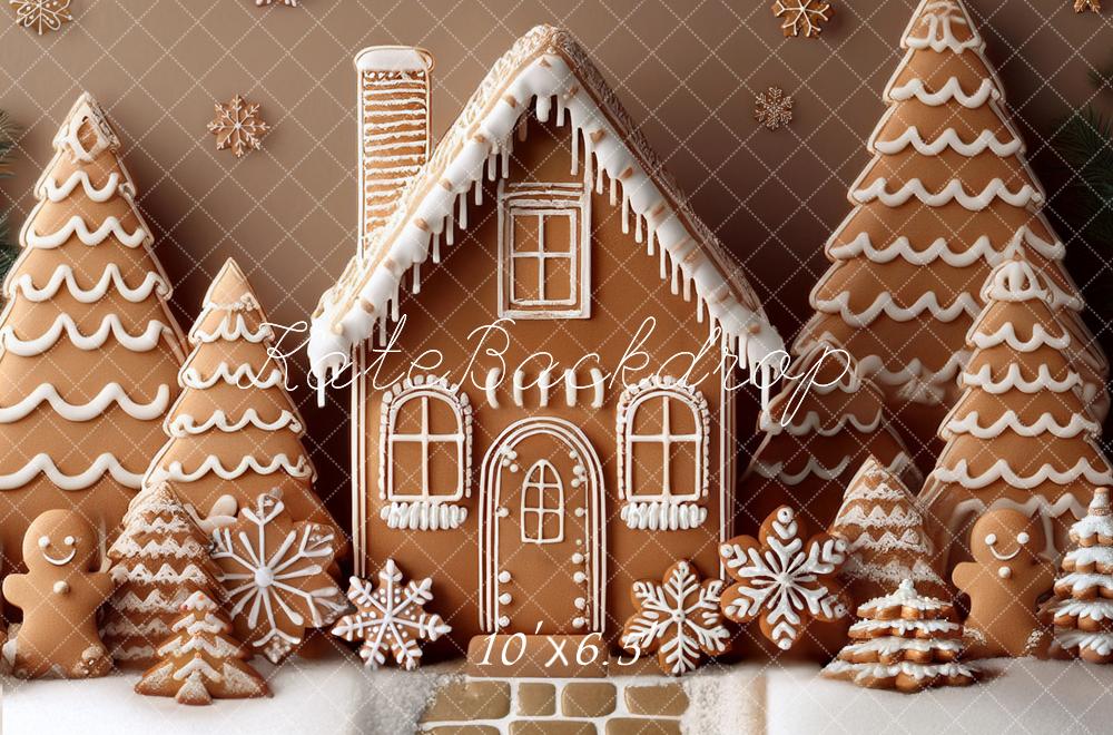 Kate Noël Maison Pain D’épice Flocons Toile de fond conçue par Mandy Ringe