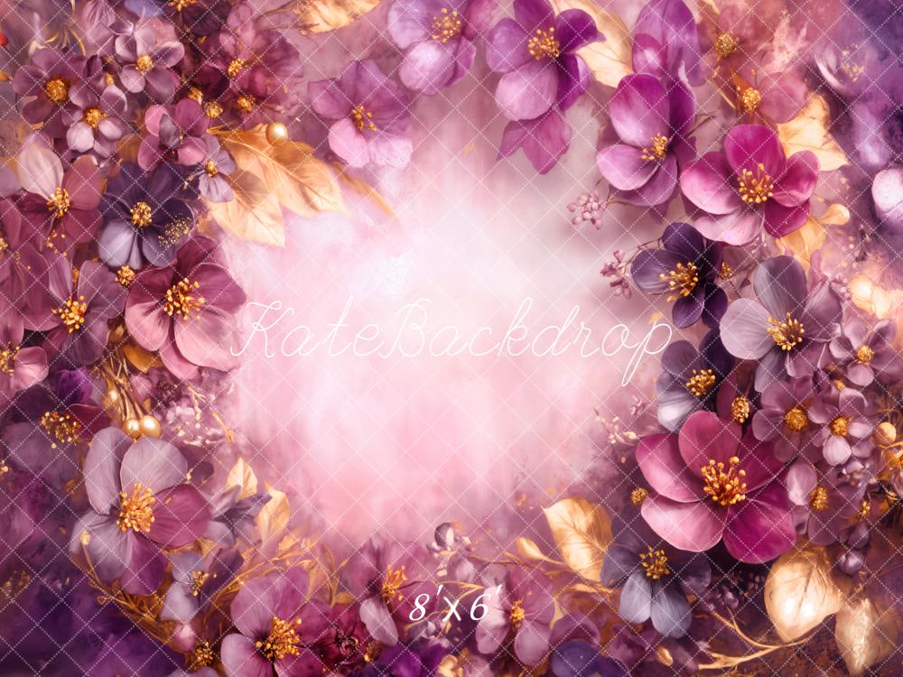 Kate Nouveau-né Fleurs Violet Rose Toile de fond conçue par Emetselch - Kate Backdrop FR