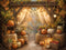 Kate Automne Citrouilles Lumière Foins Toile de fond conçue par Emetselch