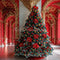 Kate Noël Sapin Palais Doré Rouge Toile de fond conçue par Mini MakeBelieve - Kate Backdrop FR