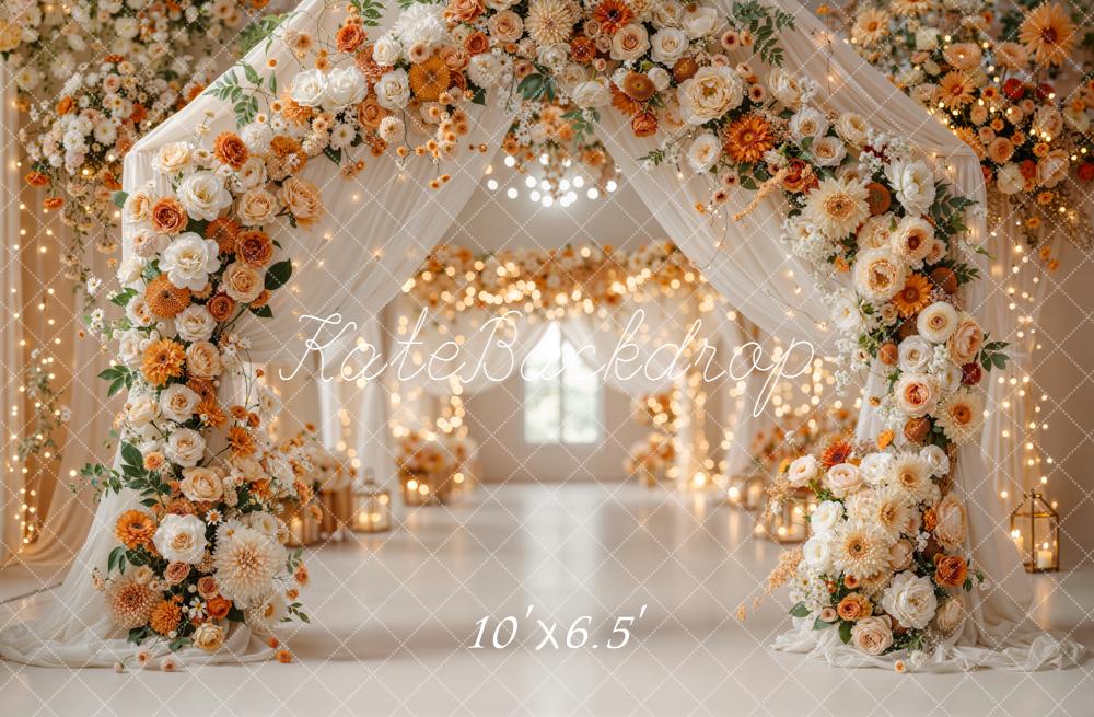 Kate Mariage Arc Fleurs Lumières Toile de fond conçue par Emetselch