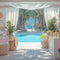 Kate Été Piscine Palmiers Accessoires Toile de fond conçue par Mini MakeBelieve - Kate Backdrop FR