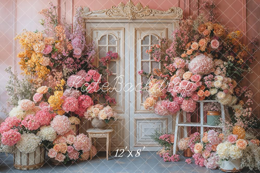 Kate Porte Arche Fleurs Roses Toile de fond en Laine conçue par Emetselch - Kate Backdrop FR