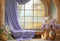 Kate Fenêtre Voilage Bougies Fleurs Toile de fond conçue par Emetselch