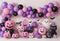 Kate Halloween Citrouilles Ballons Violet Toile de fond conçue par Ashley Paul - Kate Backdrop FR