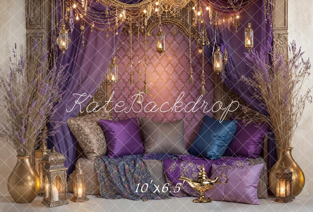Kate Oriental Salon Violet Toile de fond en Laine conçue par Emetselch - Kate Backdrop FR