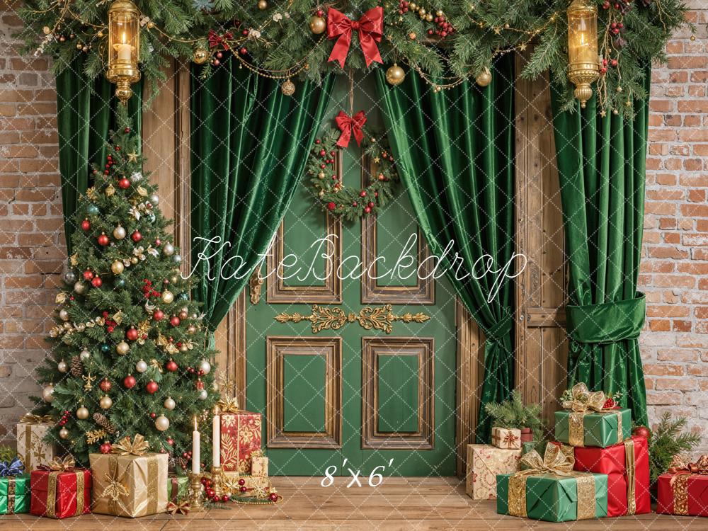 Kate Noël Porte Cadeaux Rideaux Vert Toile de fond conçue par Emetselch