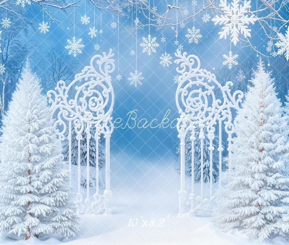 Kate Hiver Portail Flocons Neige Toile de fond en Laine conçue par Emetselch