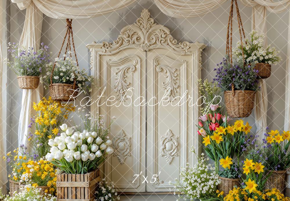 Kate Fleurs Porte Crème Vintage Toile de fond conçue par Mini MakeBelieve